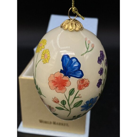 World Market Li Bien Glass Ornament Butterfly & Flowers - Picture 6 of 12